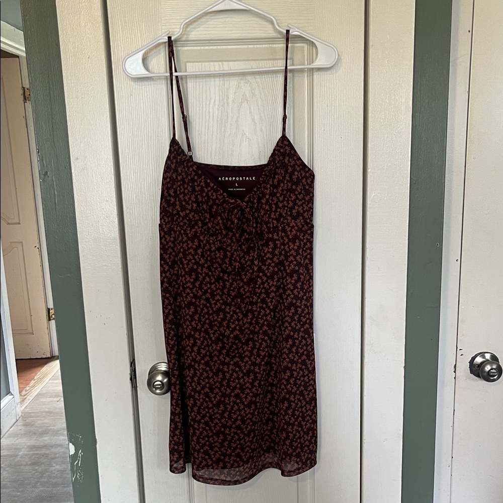 Aeropostale Burgundy Floral Camisole Dress